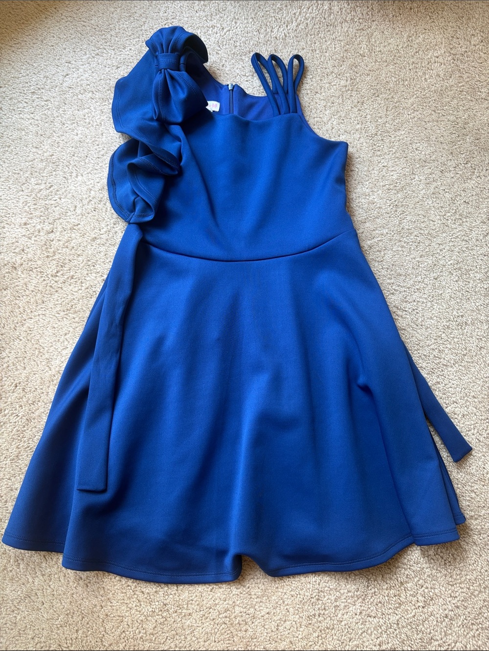 Bonnie Jean Royal Blue One-Shoulder Ruffle Party Dress